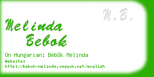 melinda bebok business card
