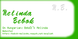 melinda bebok business card